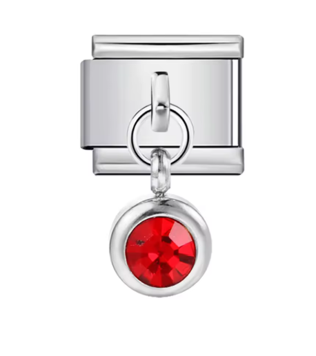 Brillo Rojo Colgante Plata