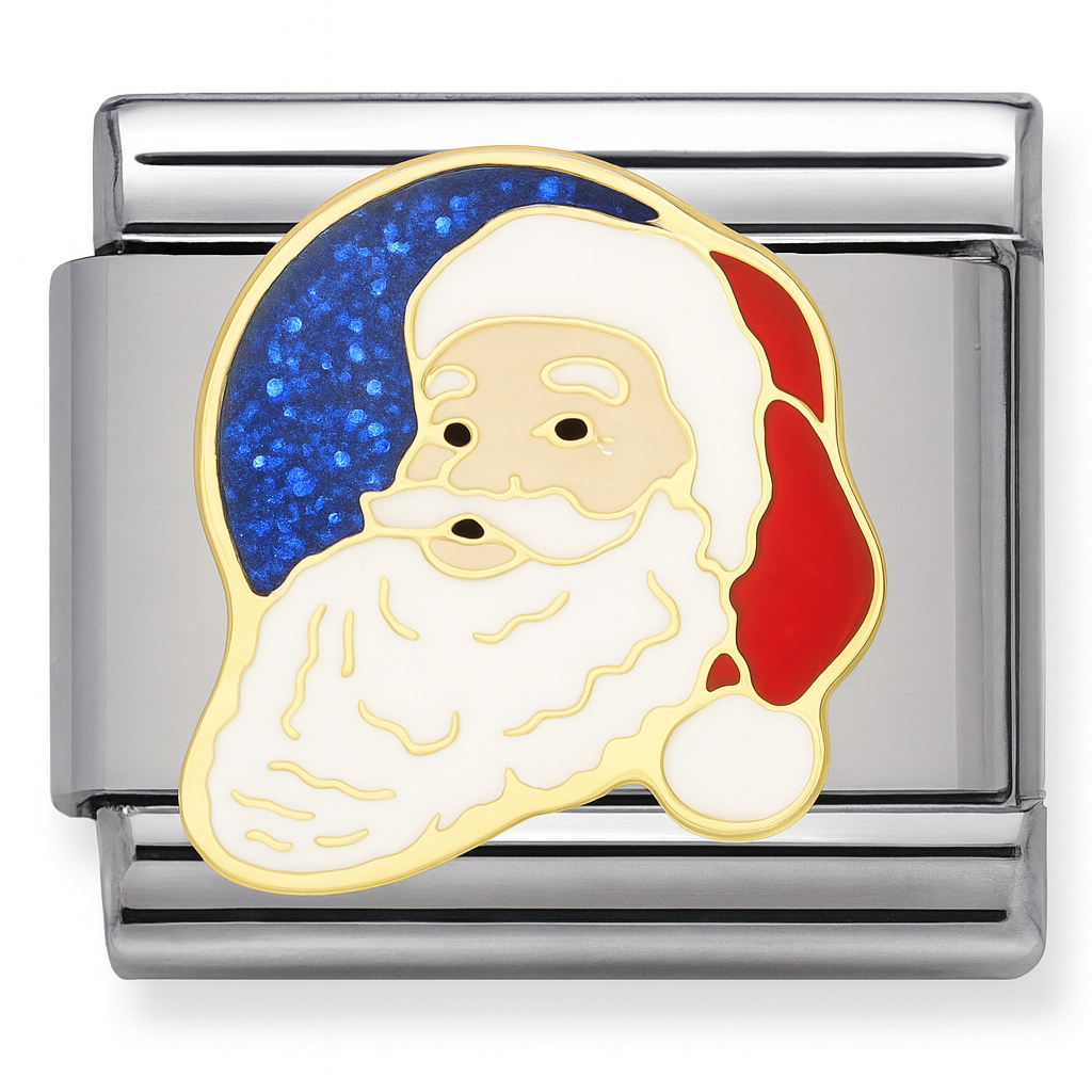 Papá Noel con fondo Azul Brillante