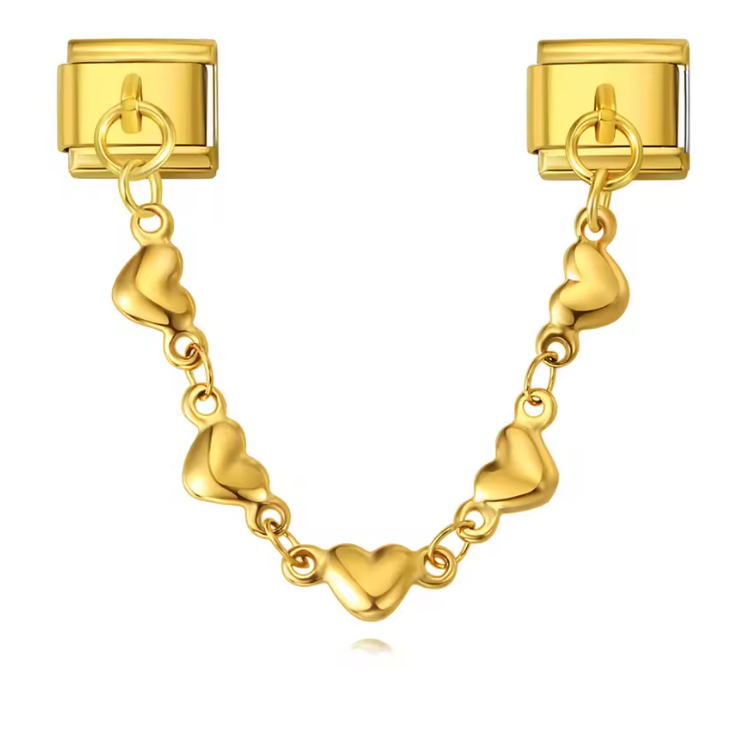 Enlace Corazones Dorado