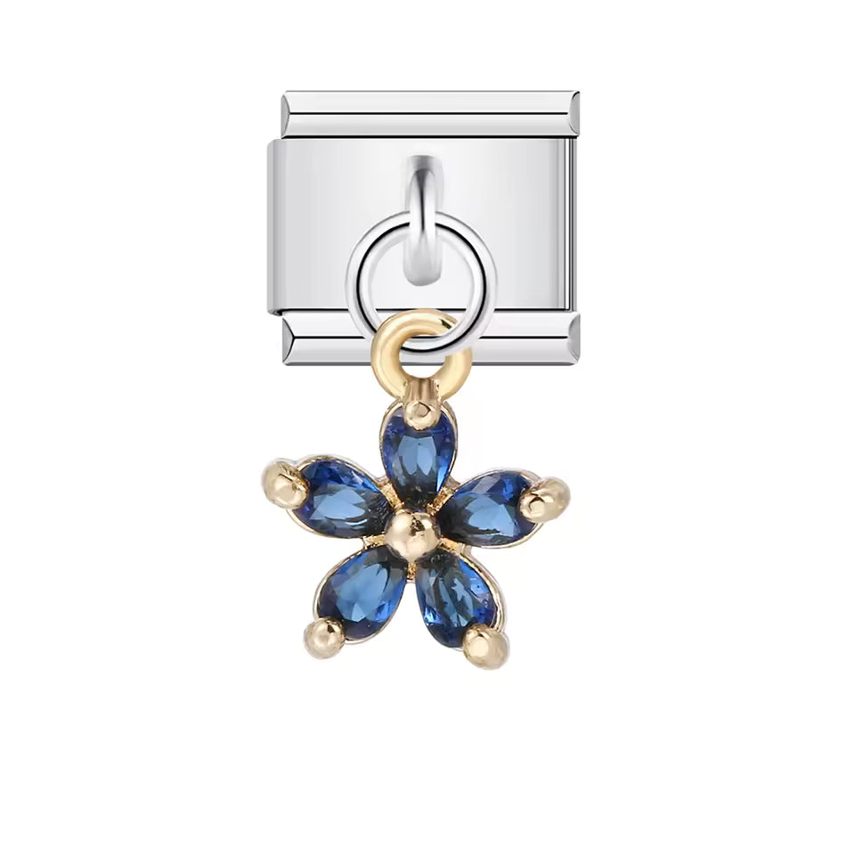 Flor de Piedra Azul oscuro Colgante