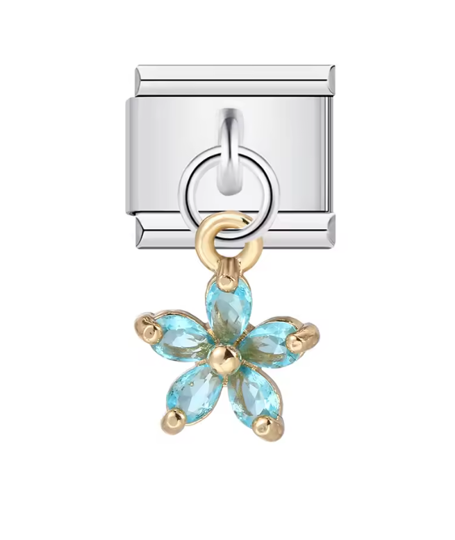 Flor de Piedra Azul claro Colgante