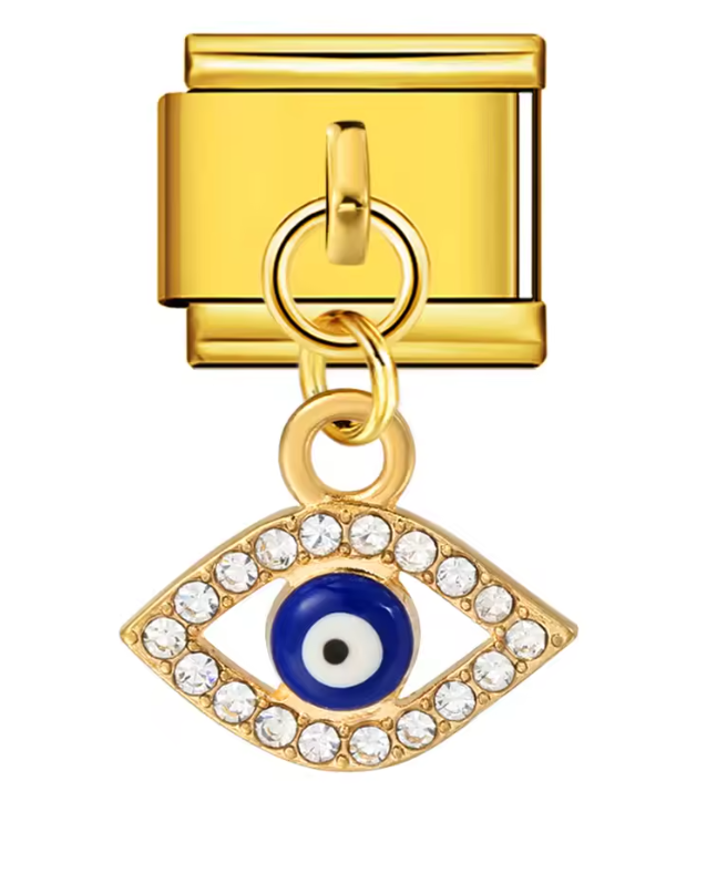 Ojo Turco con Brillos Dorado
