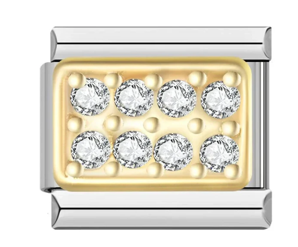 Panel oro con piedra blanca