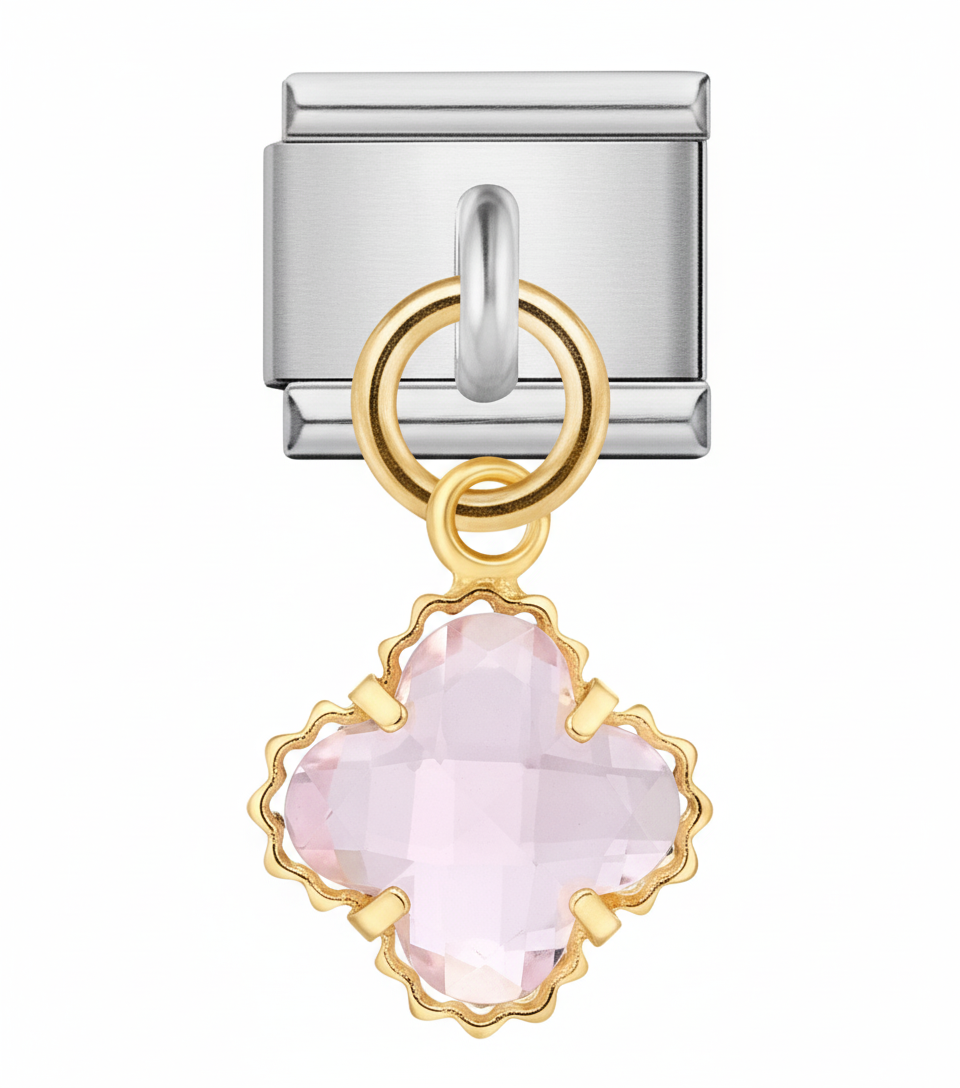 Abalorio Rosa Claro Colgante