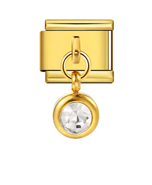 Brillo Blanco Colgante Oro