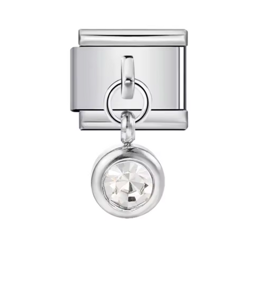 Brillo Blanco Colgante Plata