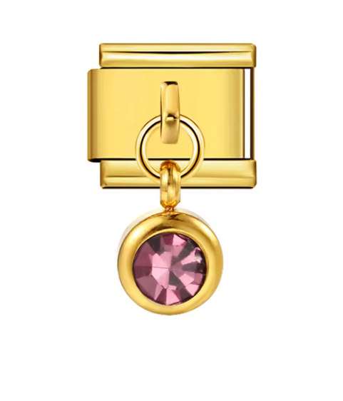 Brillo Lila Colgante Oro