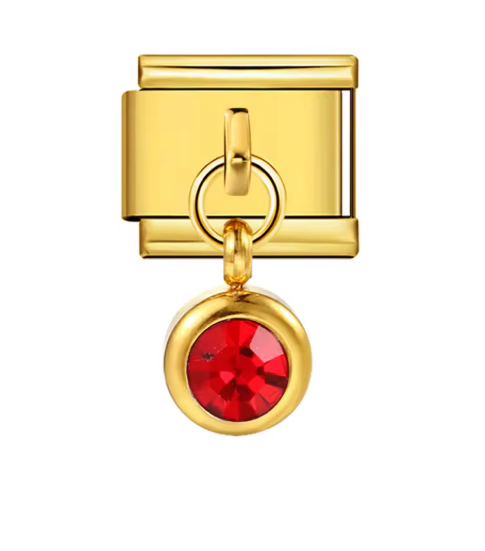 Brillo Rojo Colgante Oro