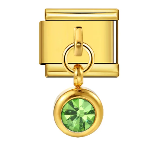 Brillo Verde Colgante Oro