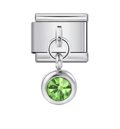 Brillo Verde Colgante Plata