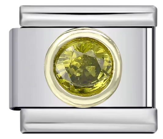 Brillo Verde oliva con borde Dorado