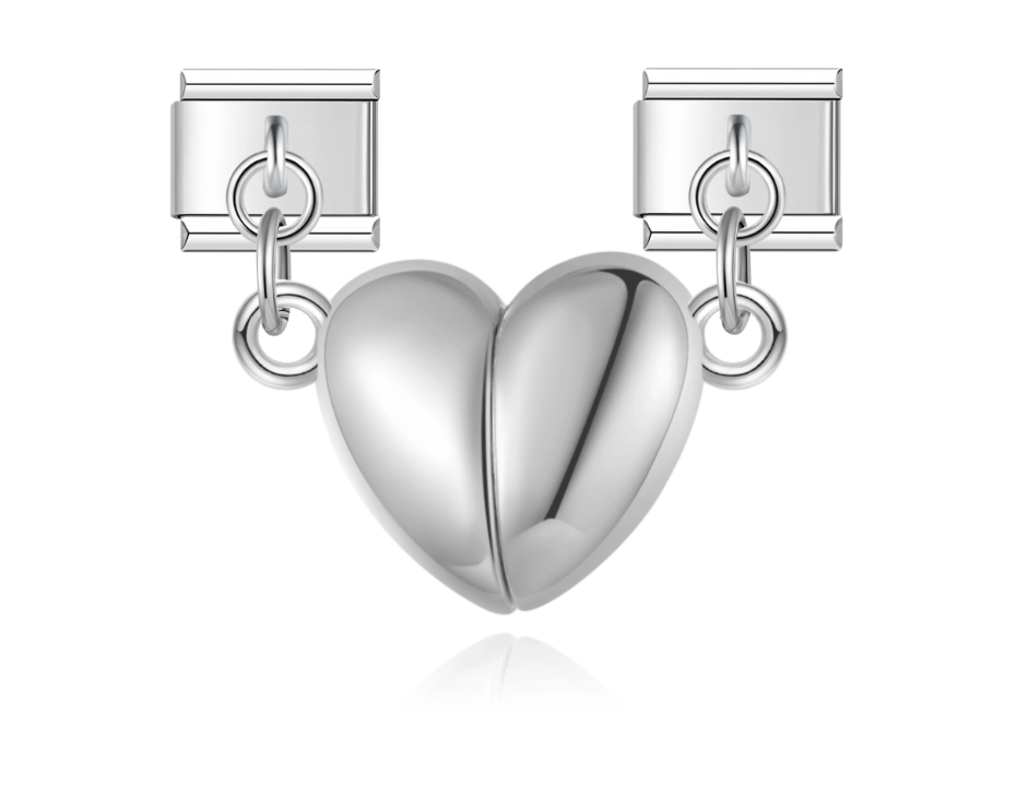 Corazon imán plata M