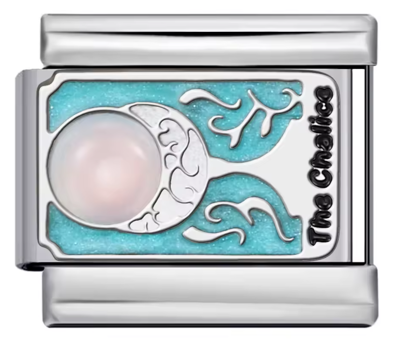 Carta Azul con Copa y piedra Rosa Claro