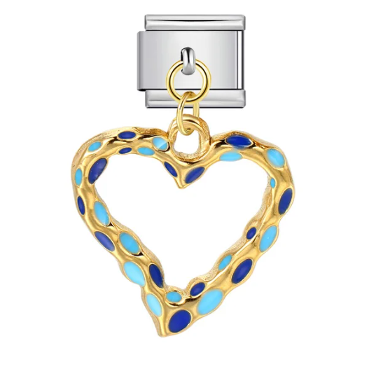 Corazón Azul Colgante Plata