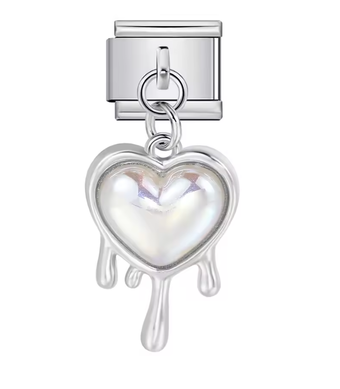 Corazón Colgante Iridiscente gotas