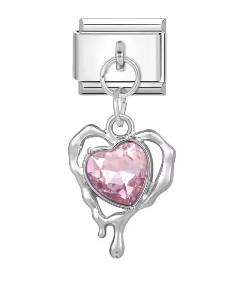 Corazón Colgante Rosa Gota