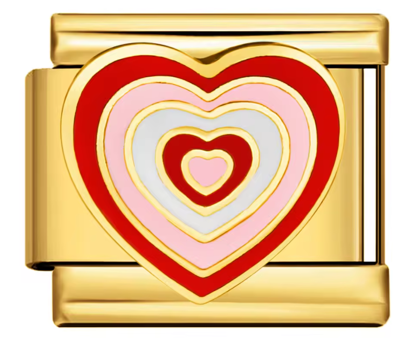 Corazón Rosaro Dorado