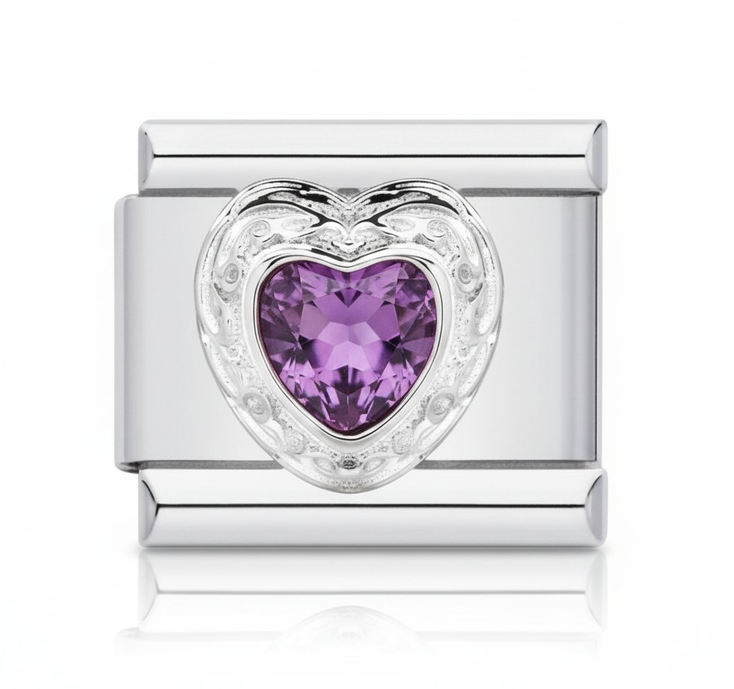 Corazón brillo Morado