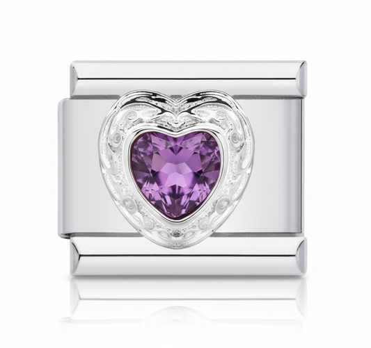 Corazón brillo Morado