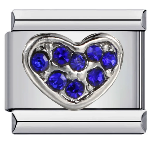Corazón con Brillos Azules