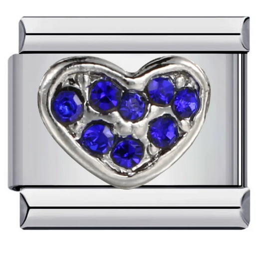 Corazón con Brillos Azules