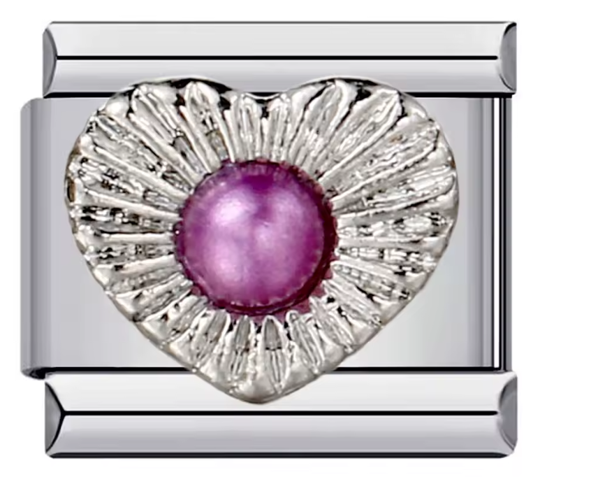 Corazón textura con Perla Morada