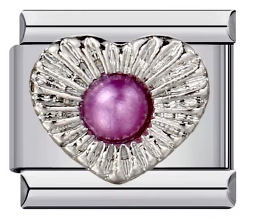 Corazón textura con Perla Morada