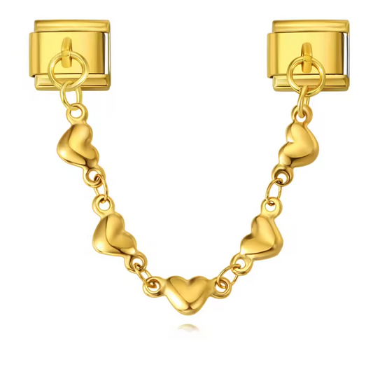 Enlace Corazones Dorado