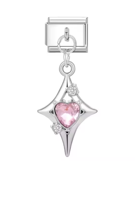 Estrella con Brillo Rosa en forma de Corazón