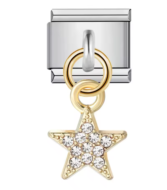Estrella con Brillos dorada Colgante