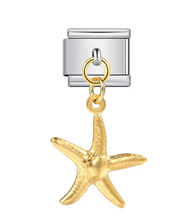 Estrella de Mar Dorada-Plateada Colgante