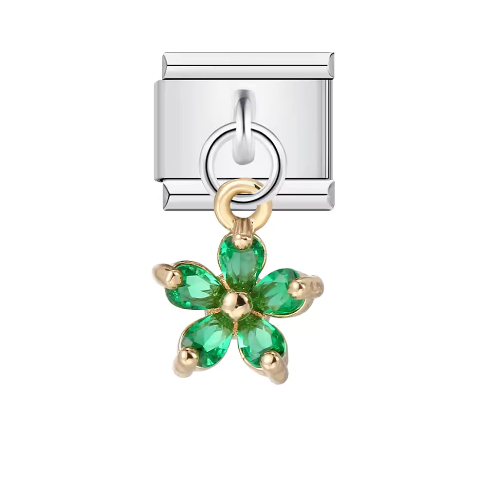 Flor de Piedra Verde Colgante