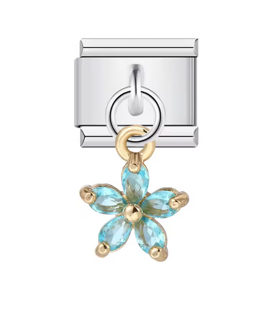 Flor de Piedra Azul claro Colgante