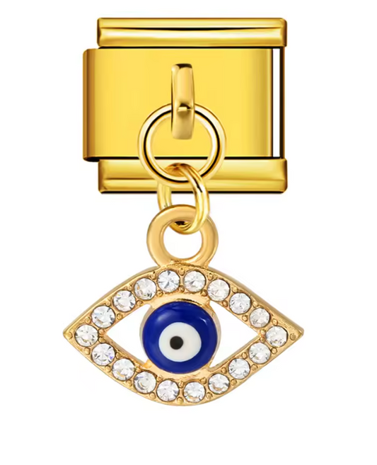 Ojo Turco con Brillos Dorado