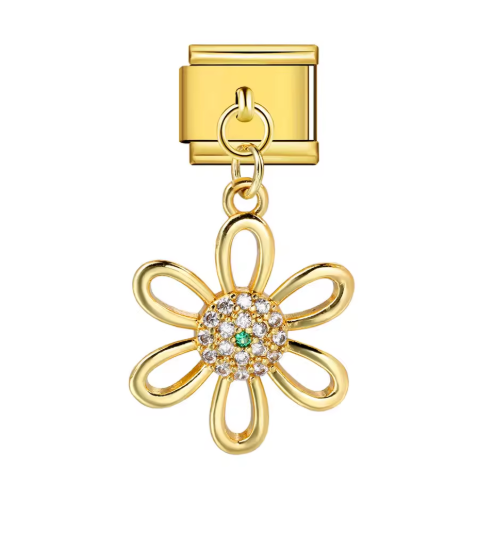 Silueta Flor Dorada Colgante