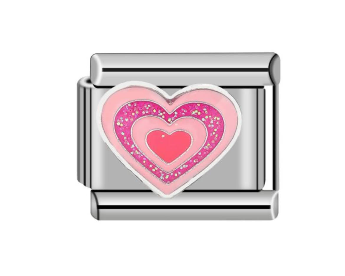 Corazón Rosa brillos