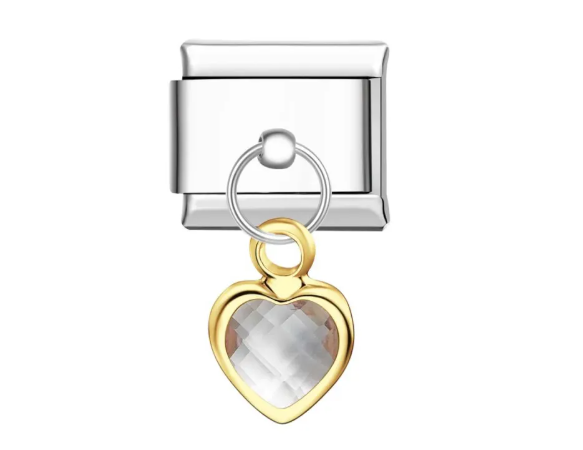 Corazon blanco brillo