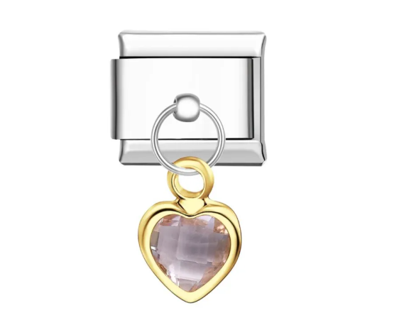 Corazon rosa brillo