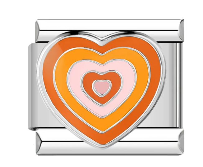 Corazón naranja-rosa