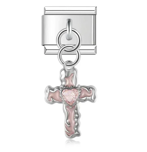 Cruz rosa con corazon