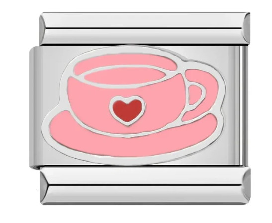 Taza rosa con corazon